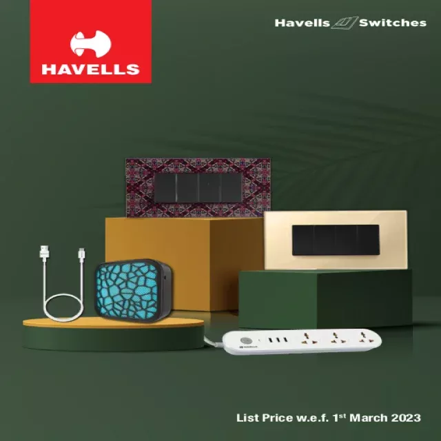 Havells Switches, Sockets & other Products Price List PDF Download Eleczo