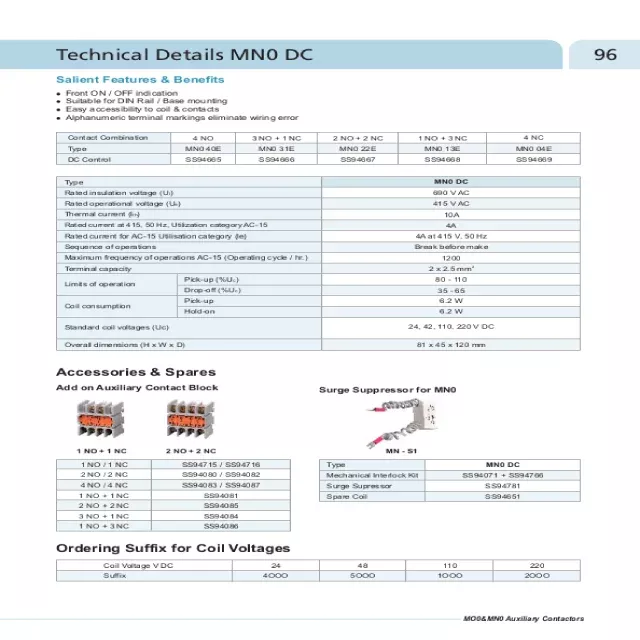 Contactor Catalog Download L&T Switchgear Auxiliary Contactor Catalogue PDF |Eleczo.com