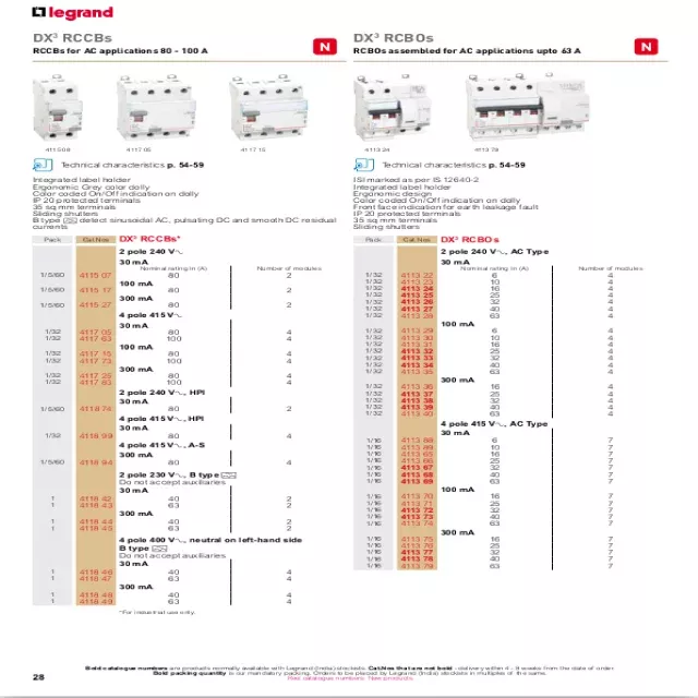 Fp Rcbo Dimensions Download Legrand DX3 RCBO Catalogue PDF |Eleczo.com