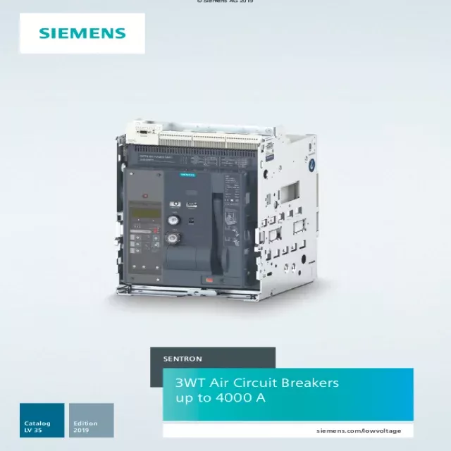 Download Siemens Sentron 3WT Air Circuit Breakers Catalogue PDF