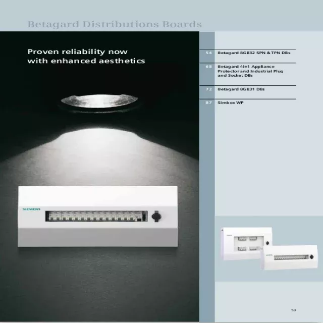 Download Siemens Distribution Board Catalogue PDF