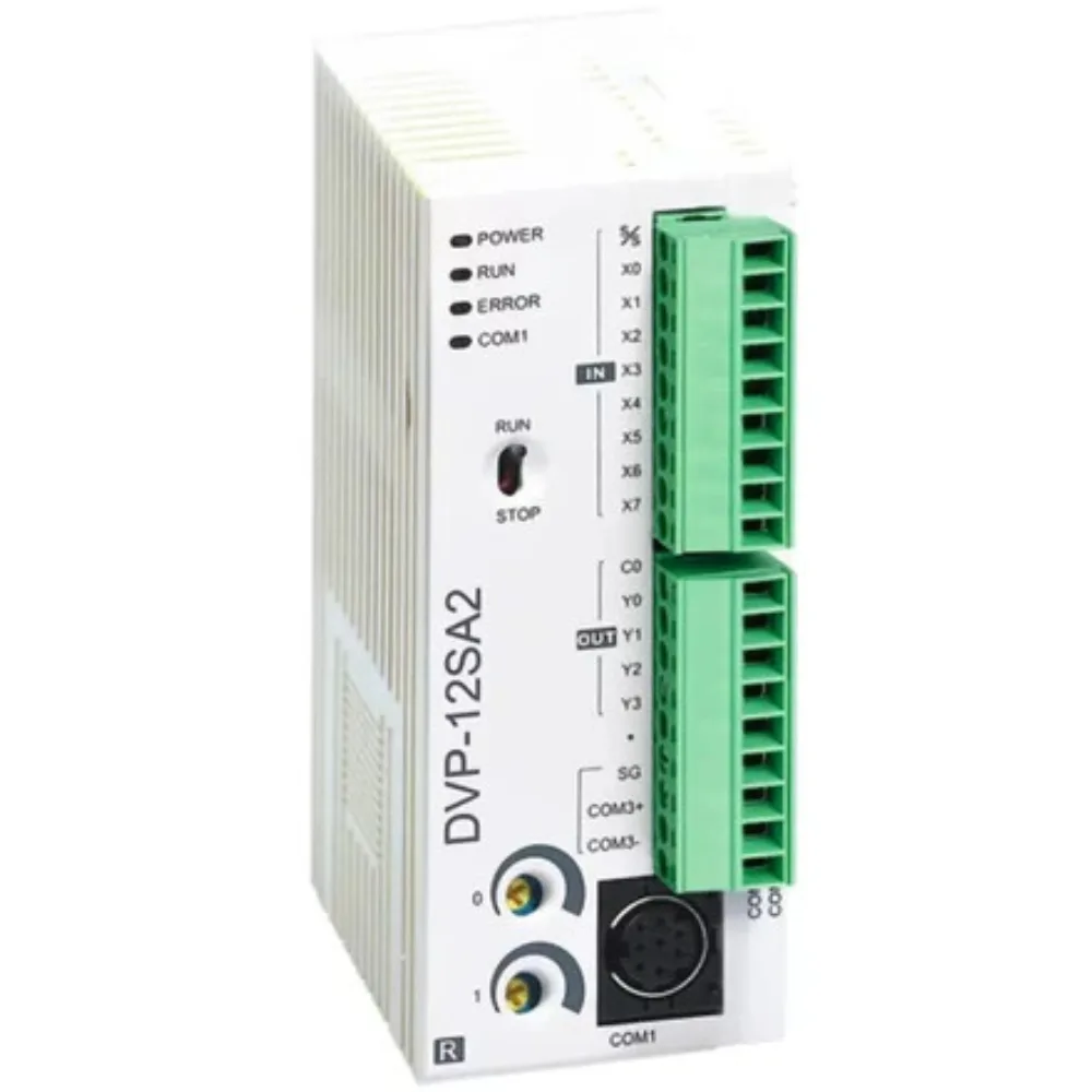 Delta (DVP-S Series) PLC Main Unit 32-bit CPU with 16k Steps 8 Digital Inputs and 4 Digital Outputs - Relay 1 RS-232 and 2 RS-485 Ports Power Supply 24V DC DVP12SA211R