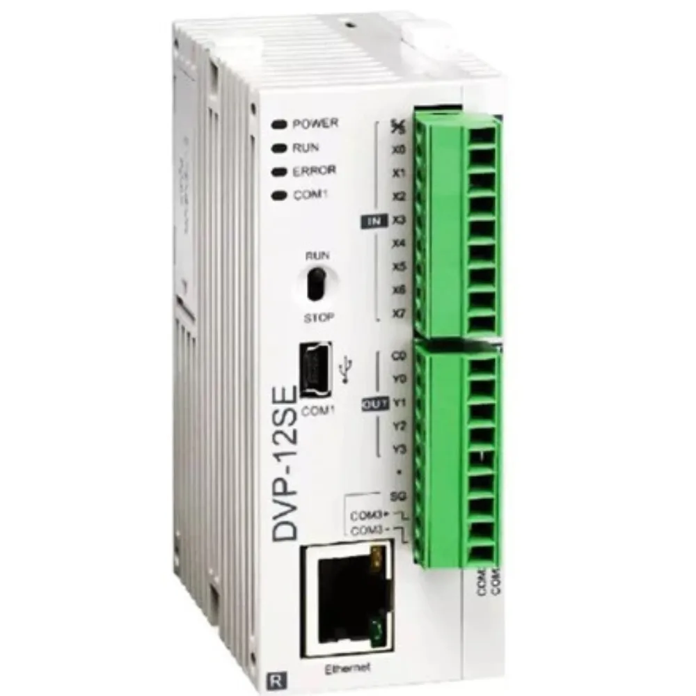 Delta (DVP-S Series) PLC Main Unit 32-bit CPU with 16k Steps 8 Digital Inputs and 4 Digital Outputs - Relay USB 1 RS-232 2 RS-485 and Ethernet Ports Power Supply 24V DC
