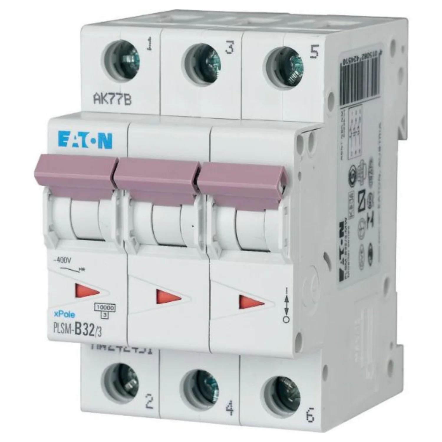 Eaton PLSM MCB 32 A 3 Pole 10 KA C-Curve MCB PLSM-C32-3