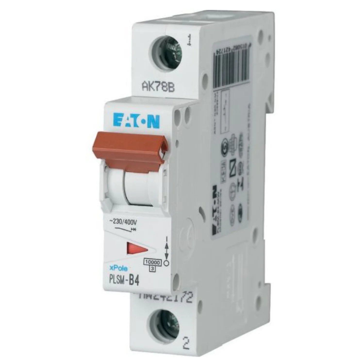 Eaton PLSM MCB 4 A 1 Pole 10 kA C-Curve MCB PLSM-C4