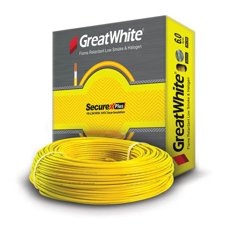 Great White 1 Sq.mm Single Core Copper Flexible Cable Yellow PVC FR (Flame Retardant) GWFR1SQCUFLY