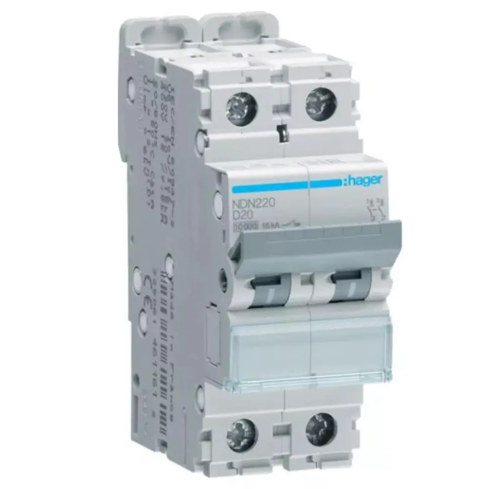 Hager h3 MCB 32 A 2 Pole 10 kA D-Curve MCB NDN232N
