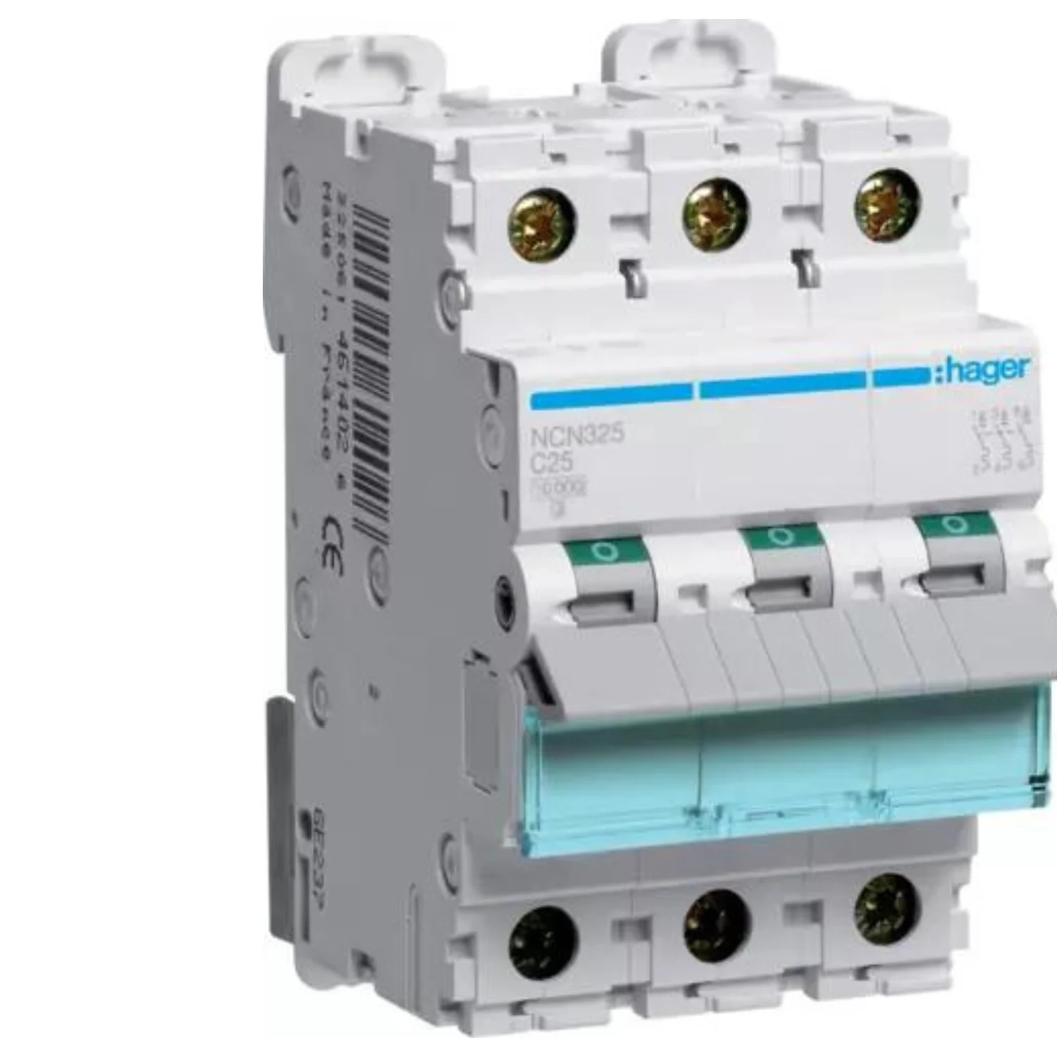 Hager h3 MCB 25 A 3 Pole 10 kA C-Curve MCB NCN325N