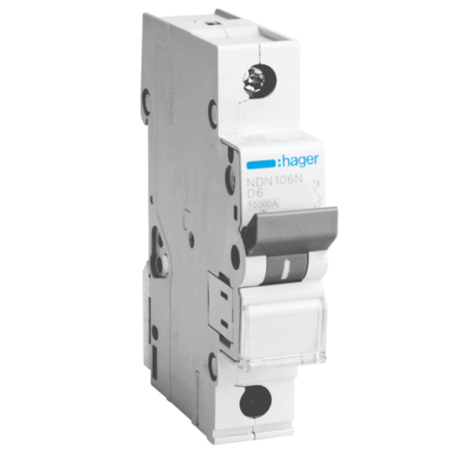 Hager h3 MCB 6 A 1 Pole 10 kA D-Curve MCB NDN106N