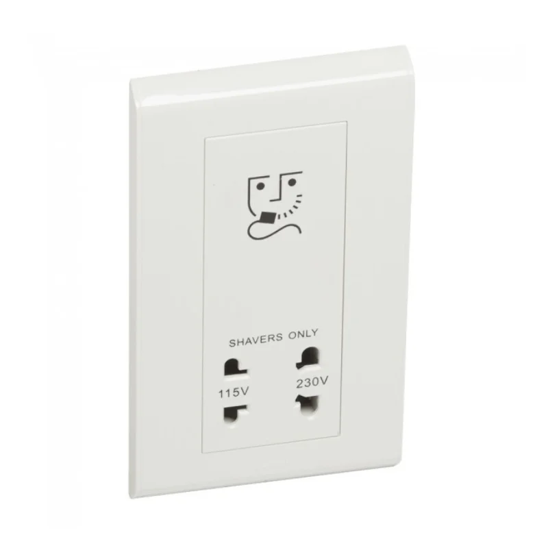 Hager Insysta Anthracite Shaver Socket 4 Module 115/230 V Euro American Type WSNHS44A