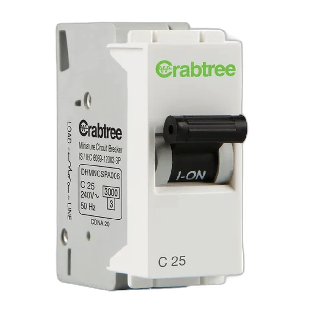 Havells Crabtree Adiva White Mini MCB 16 A 1 Pole C-Curve DHANCSPA016