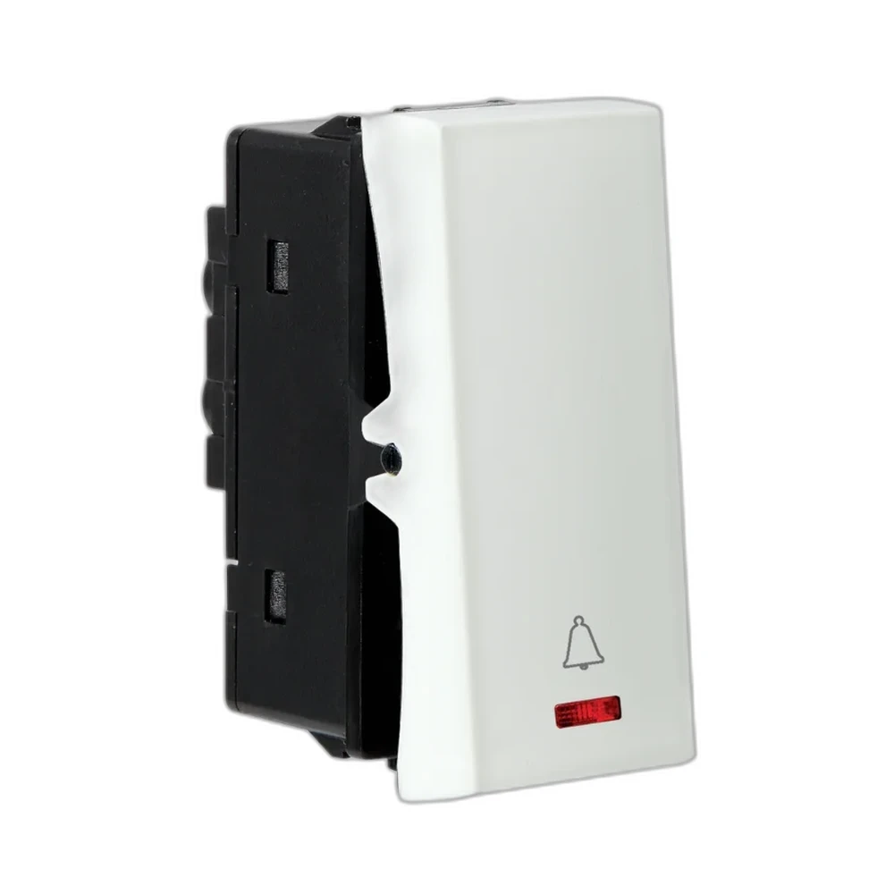 Havells Crabtree Athena Chalk White Bell Push Switch 10 A 1 Module With Indicator ACASBIE101