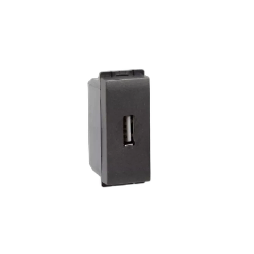 Havells Crabtree Coral Grey USB Charger 2.1 1 Module A Single Port AHLKGXG002