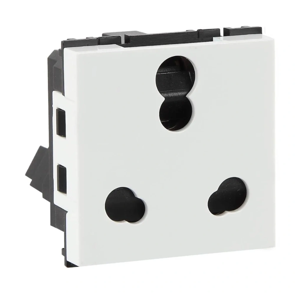 Havells Crabtree Fabio Classic White 3 Pin Socket 6/16 A 2 Module AHFKCXW163