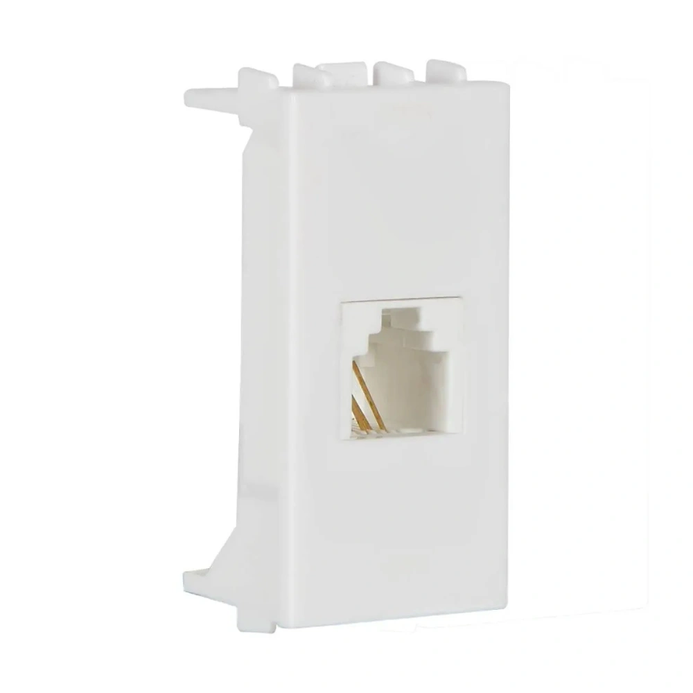 Havells Crabtree Fabio Classic White Telephone Socket RJ 11 1 Module AHFKNWW111