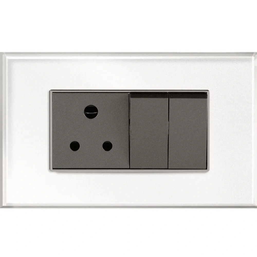 Havells Crabtree Signia Grand Series 4 Module Igloo White Glass Outer Cover Plate ACWPGOWV04