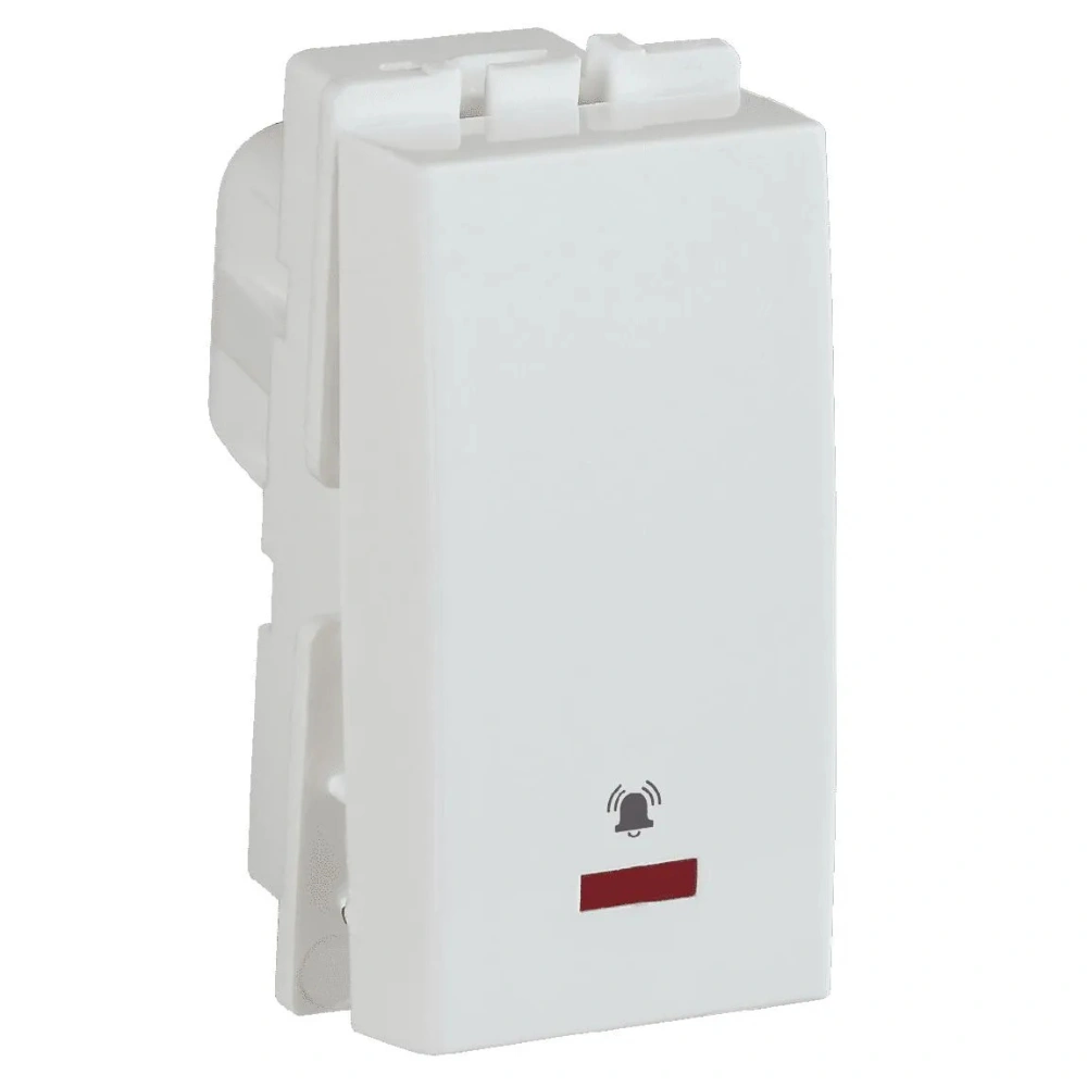 Havells Crabtree Signia White Bell Push Switch 10 A 1 Module With Indicator ACWSBIW101