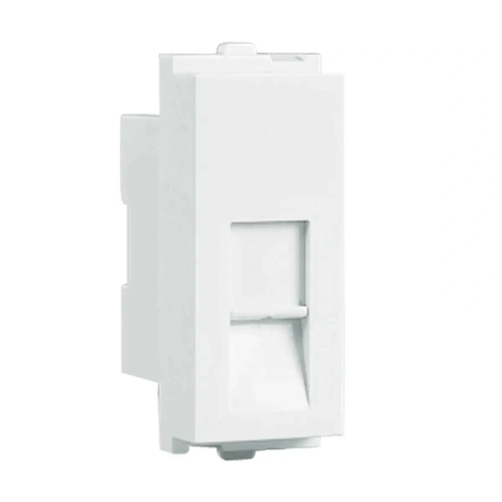 Havells Crabtree Verona White Telephone Socket RJ 11 1 Module With Safety Shutter ACVKRTW111