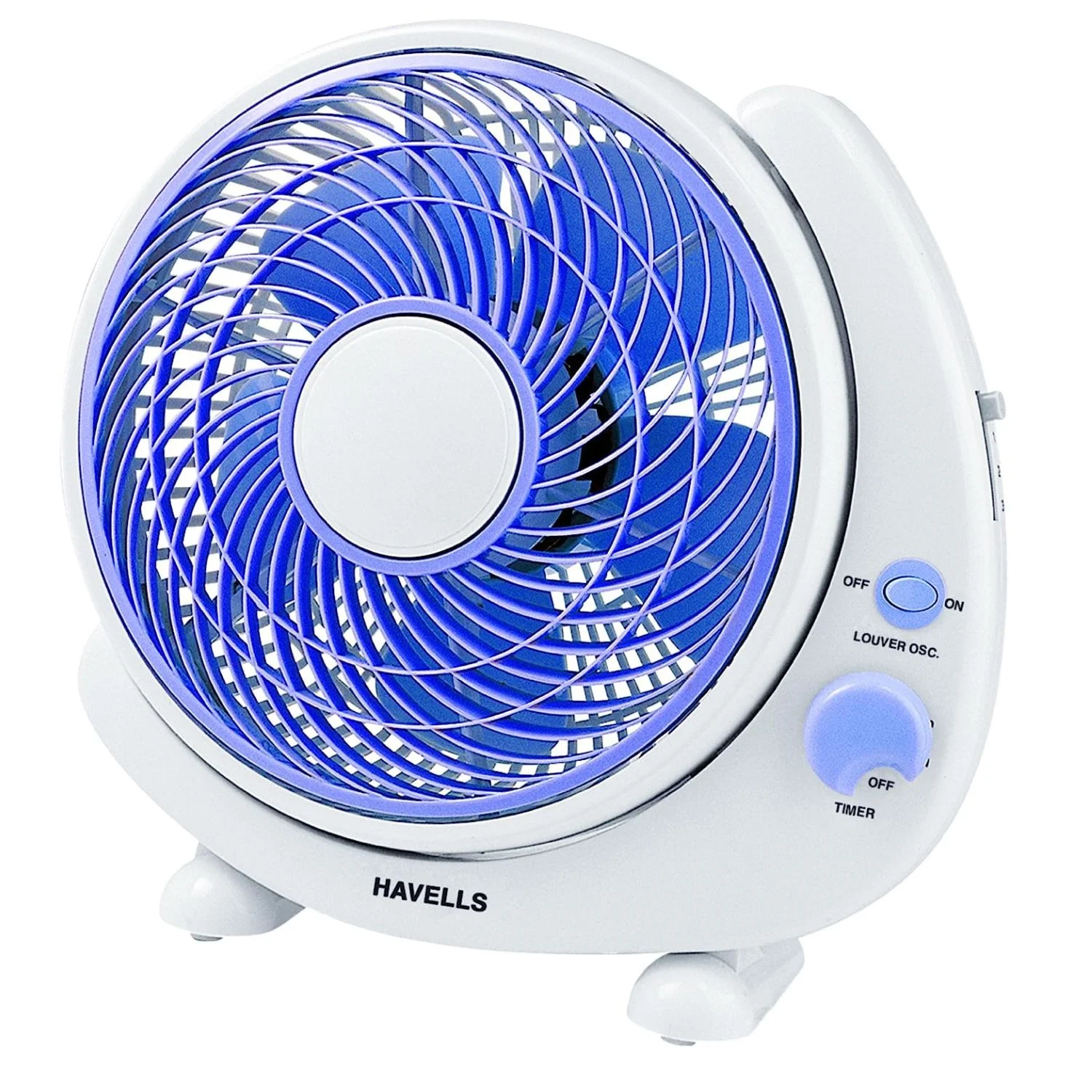 Havells Crescent Personal Fan 250 mm (10"), White Blue FHPCRSTBLU10