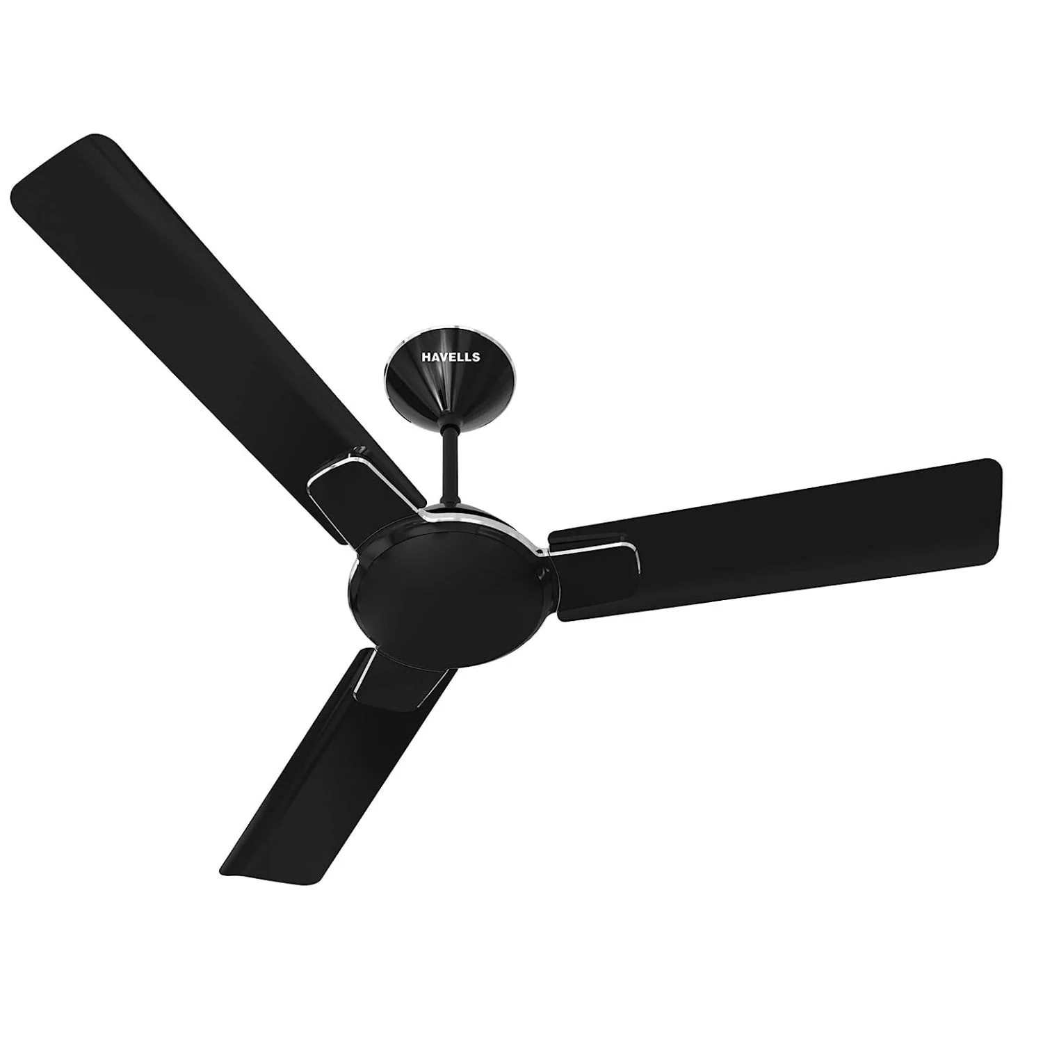 Havells Enticer Decorative Ceiling Fan 1200 mm (48"), Metallic Black-Chrome, 3 Blade FHCENSTMBK48