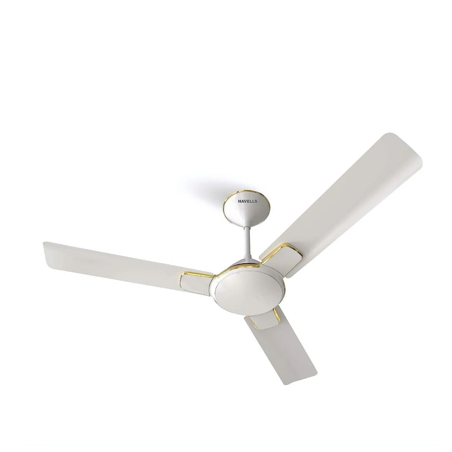 Havells Enticer Decorative Ceiling Fan 1200 mm (48"), Pearl White Chrome, 3 Blade FHCENSTPWH48