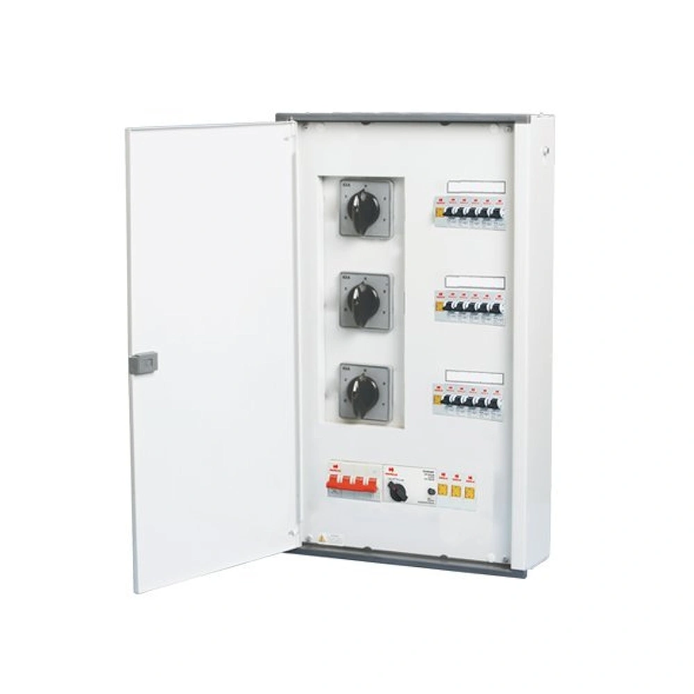 Havells Euro II Distribution Board 40 A 6 Way 8 IC Phase Selector Vertical Double Door With Rotary Switches DHDSNVDRZ06040