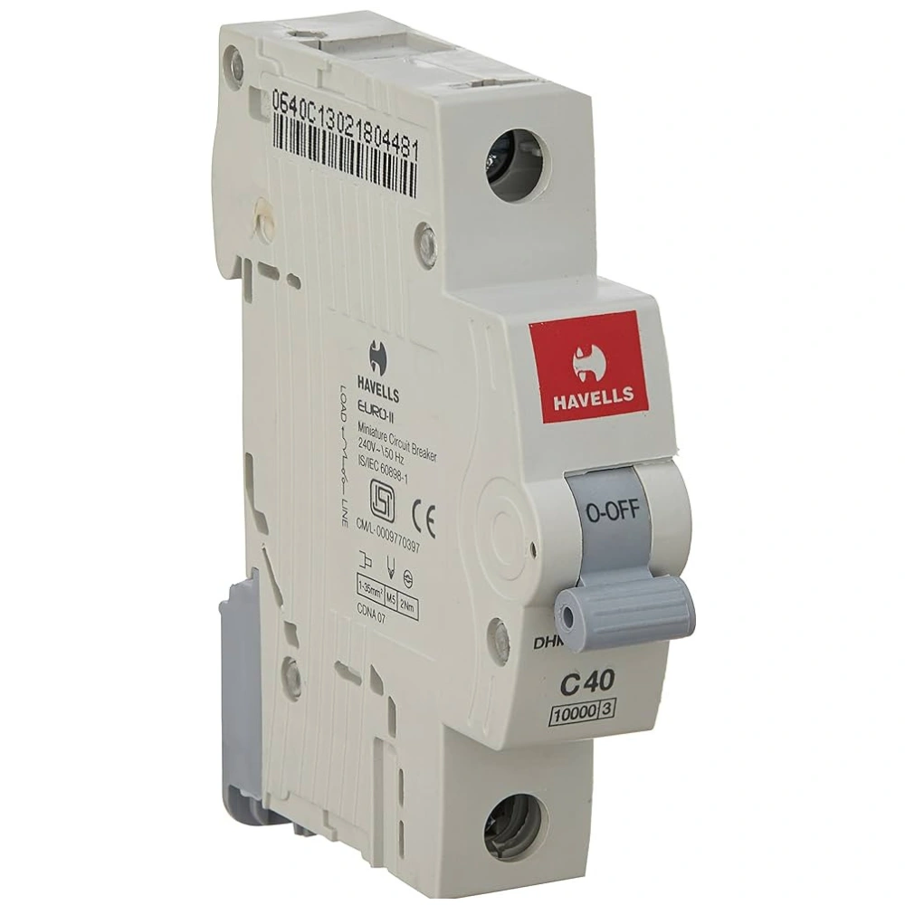 Havells Euro II MCB 10 A 1 Pole 10 kA C-Curve DHMGCSPF010
