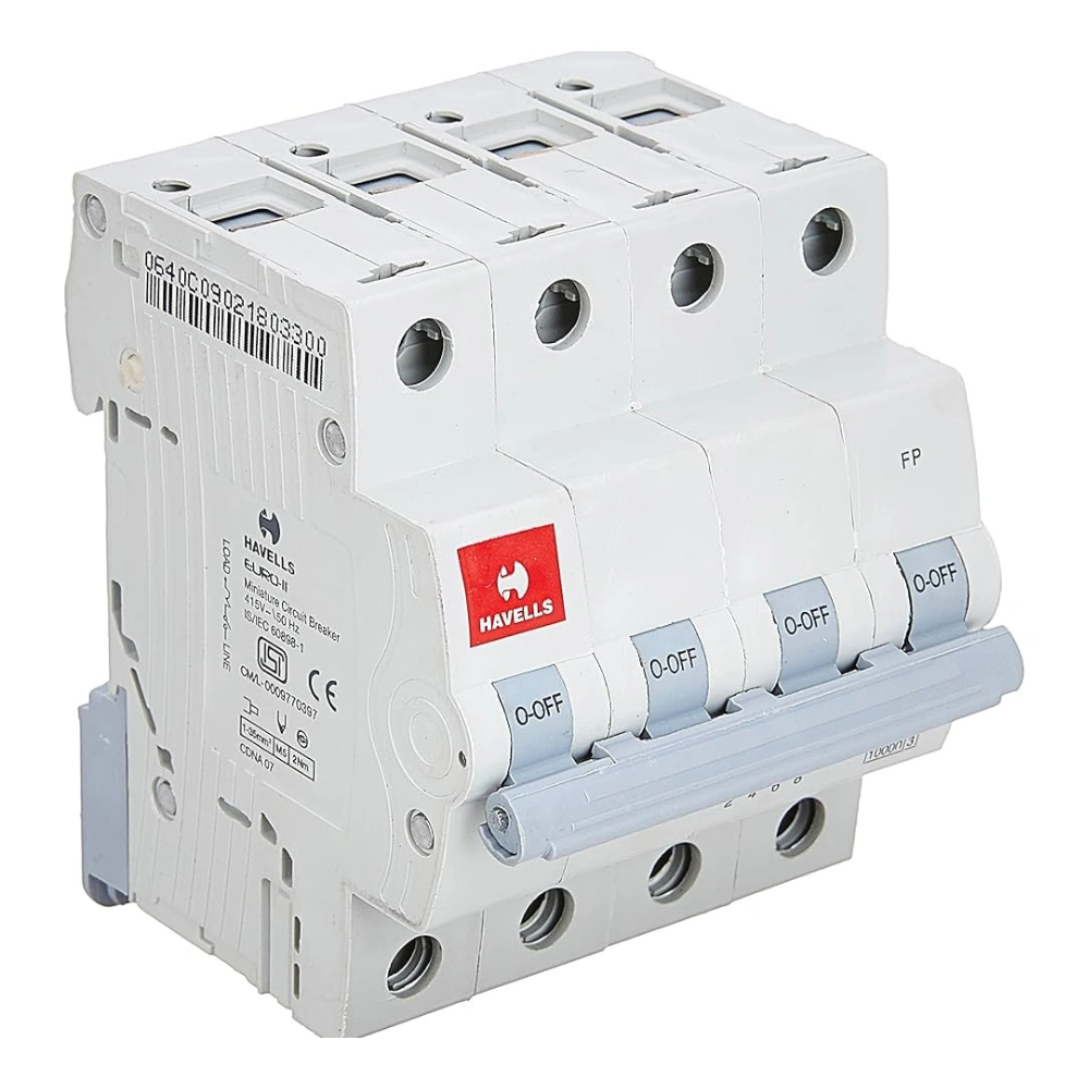 Havells Euro II MCB 10 A 4 Pole 10 kA C-Curve DHMGCFPF010