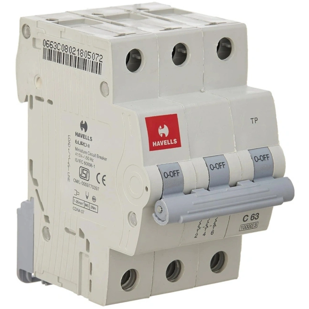 Havells Euro II MCB 32 A 3 Pole 10 kA C-Curve DHMGCTPF032