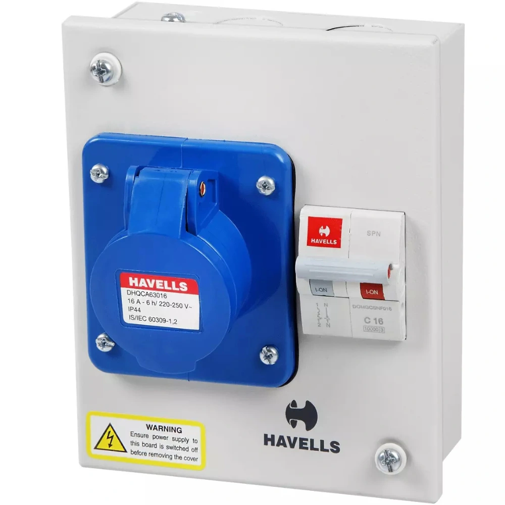 Havells Euro II Solution With Insulated Plug Socket 16 A 2 Pole+E 2 Module DHDPBDP016