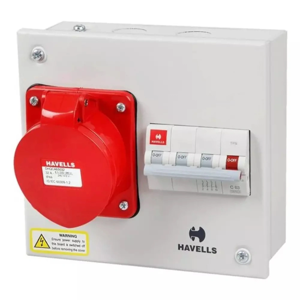 Havells Euro II Solution With Insulated Plug Socket 16 A 3 Pole+N+E 4 Module DHDPBTN016