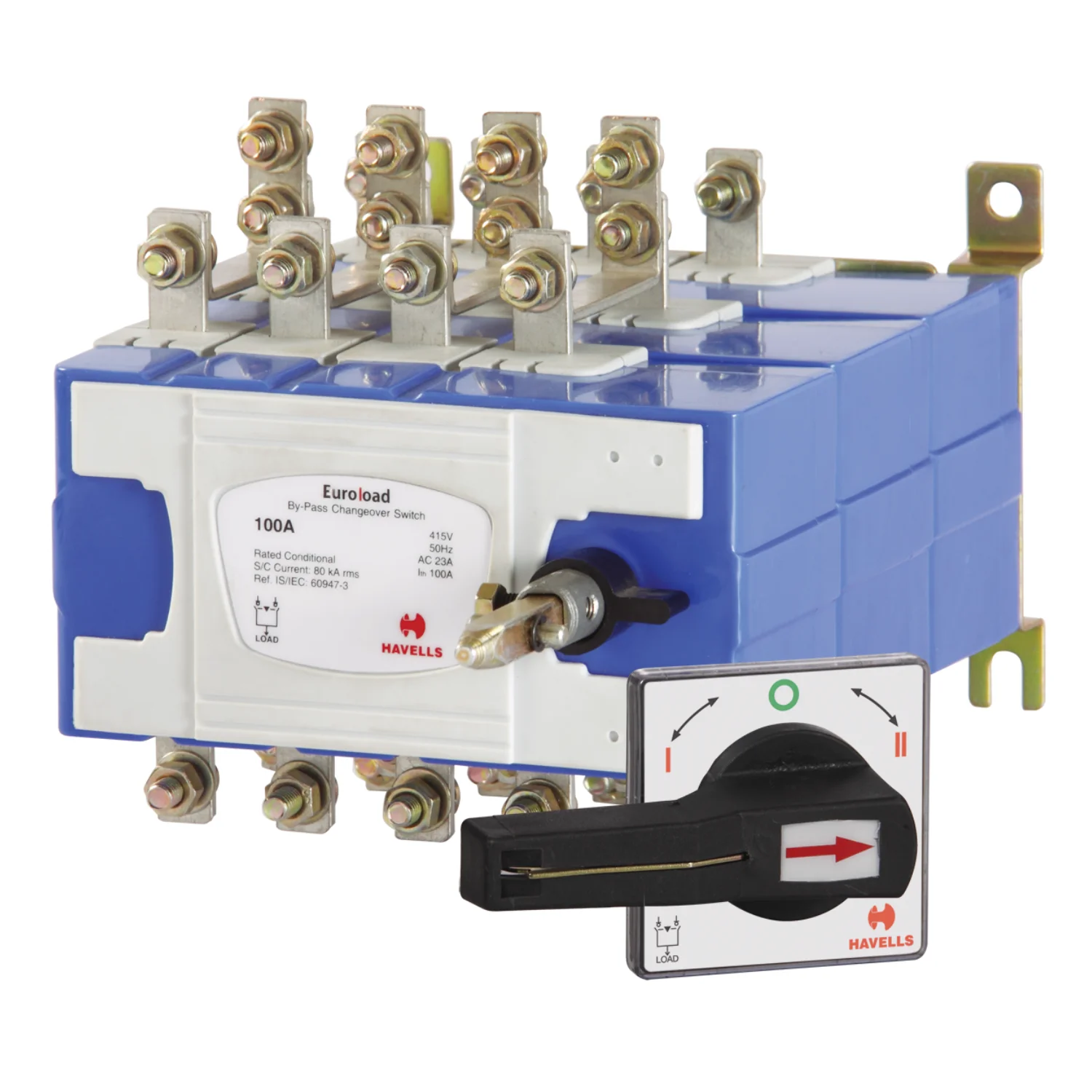 Havells Euroload  63 A Open Execution 4 Pole 415 V AC Bypass Switch IHCBFO0063