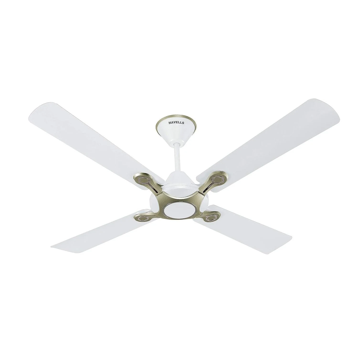 Havells Leganza Decorative Ceiling Fan 1200 mm (48"), Pearl White Silver, 4 Blade FHCLESTPWS48