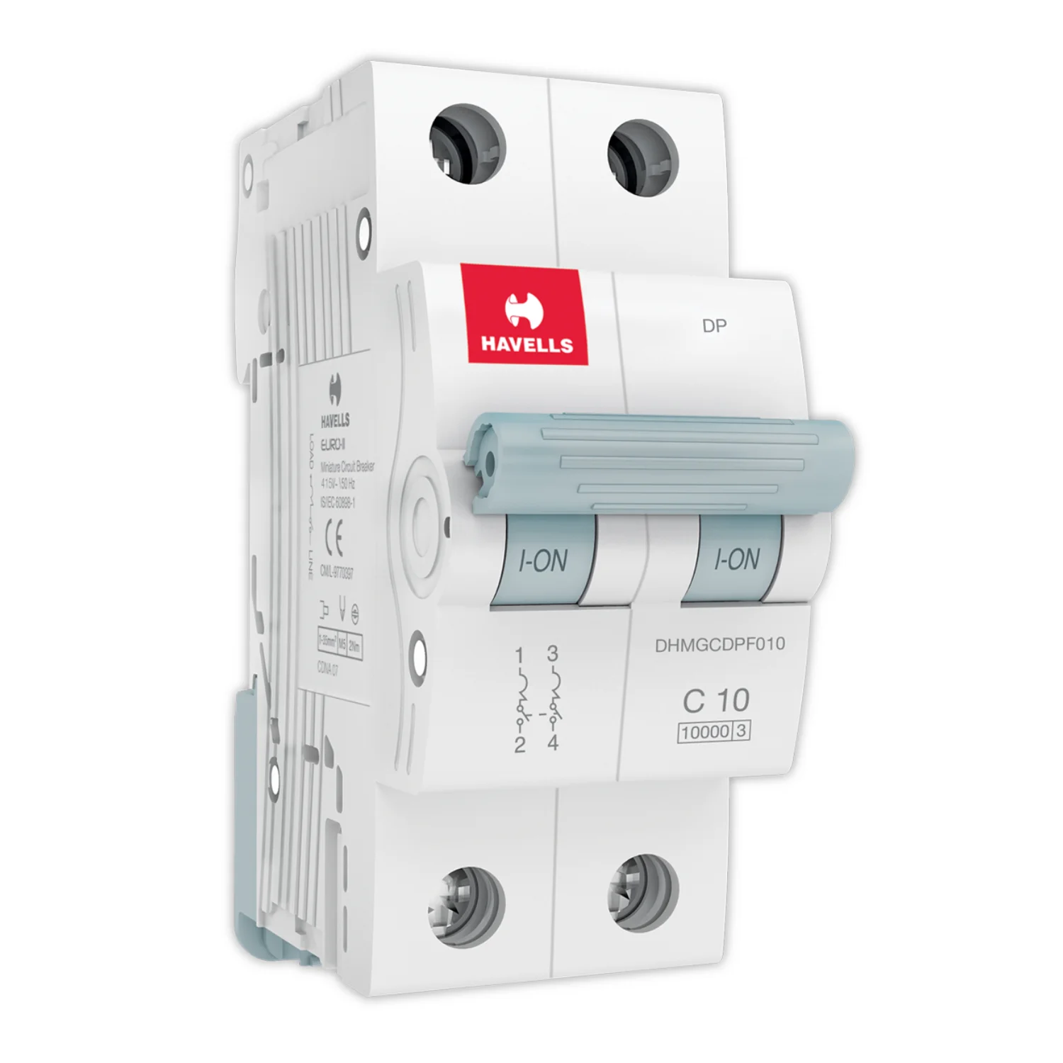 Havells Euro II MCB 63 A 2 Pole 10 kA C-Curve MCB DHMGCDPF063