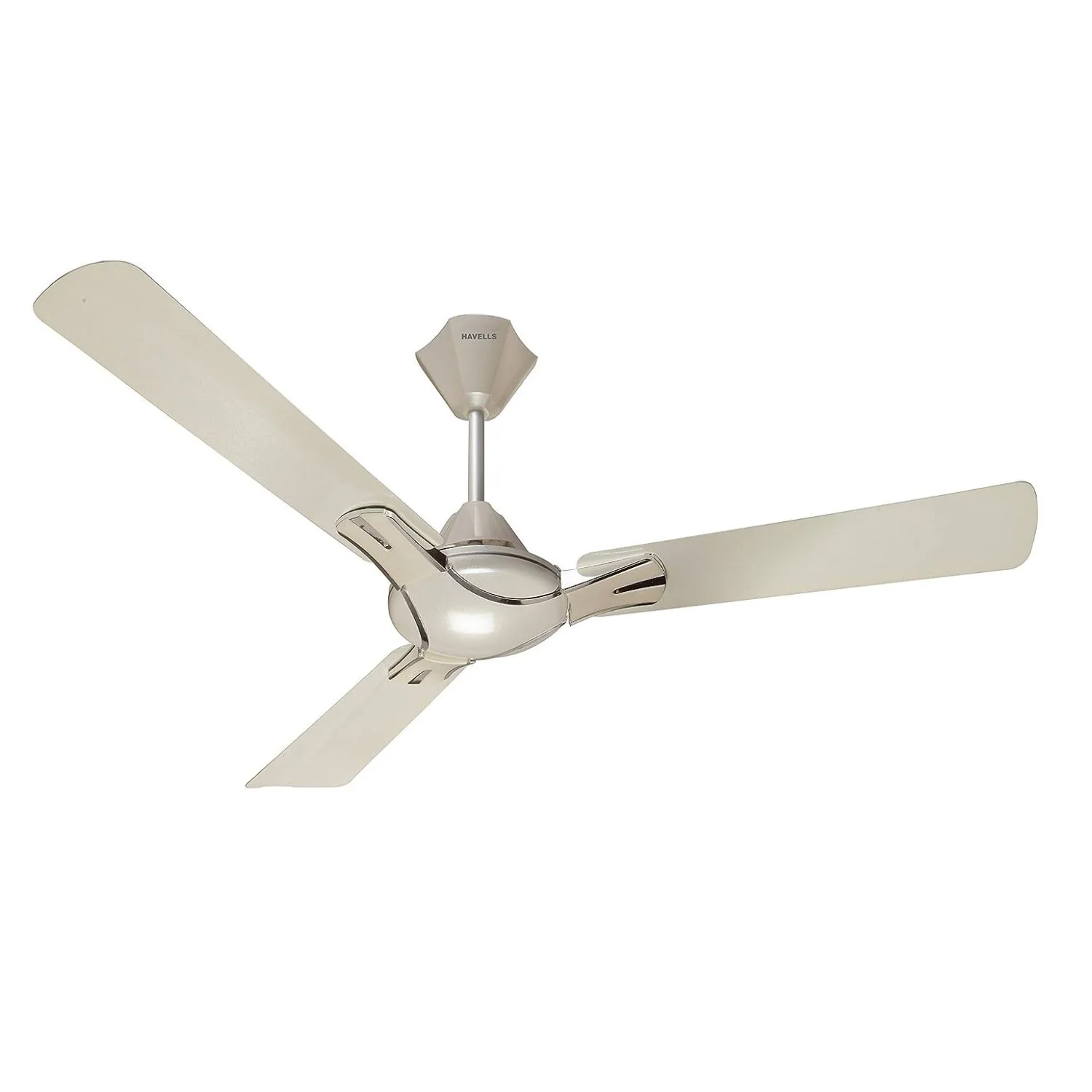 Havells Nicola Decorative Ceiling Fan 1200 mm (48"), Pearl White Silver, 3 Blade FHCNISTPWS48
