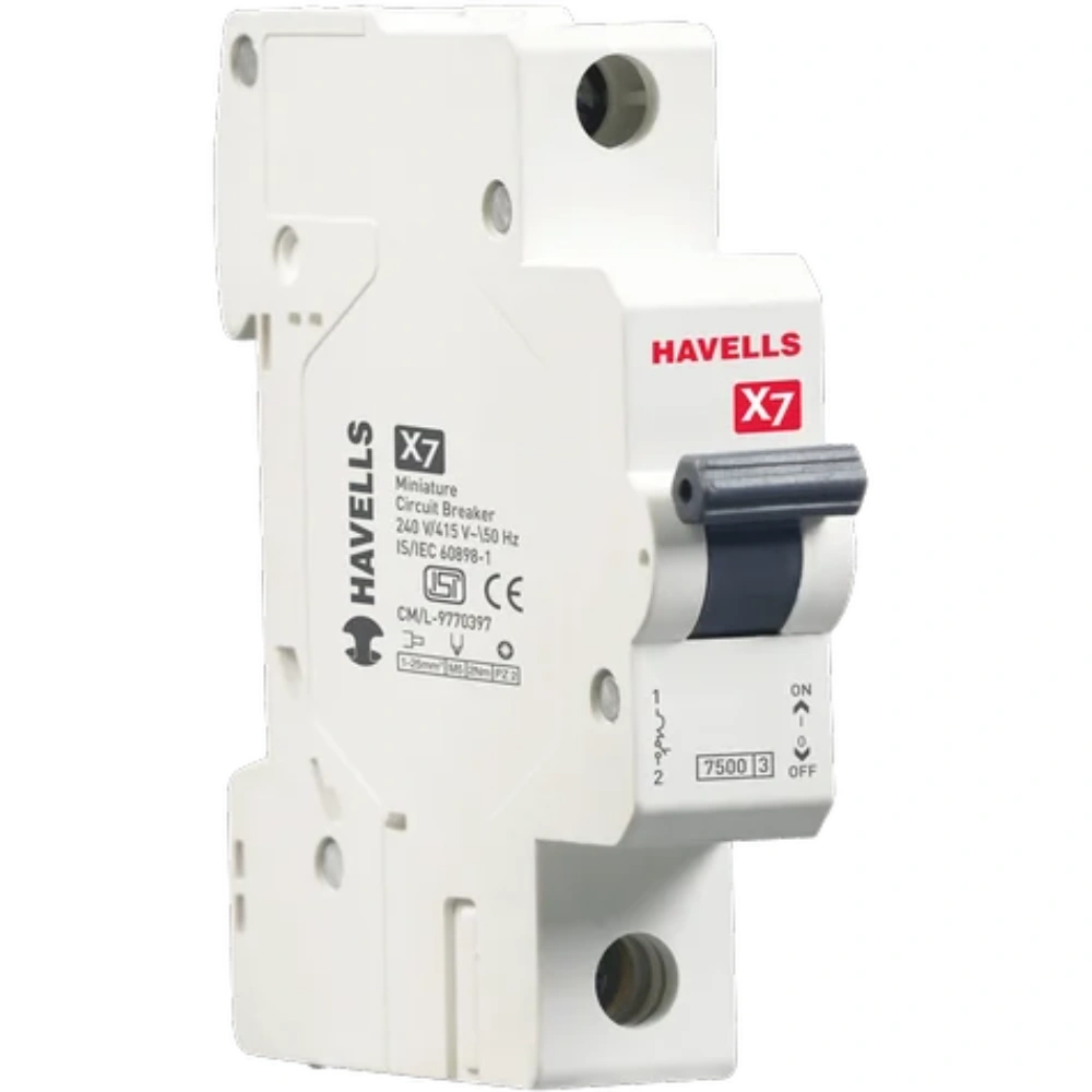 Havells X7 MCB 6 A 1 Pole 7.5 kA C-Curve DHMYCSPM006