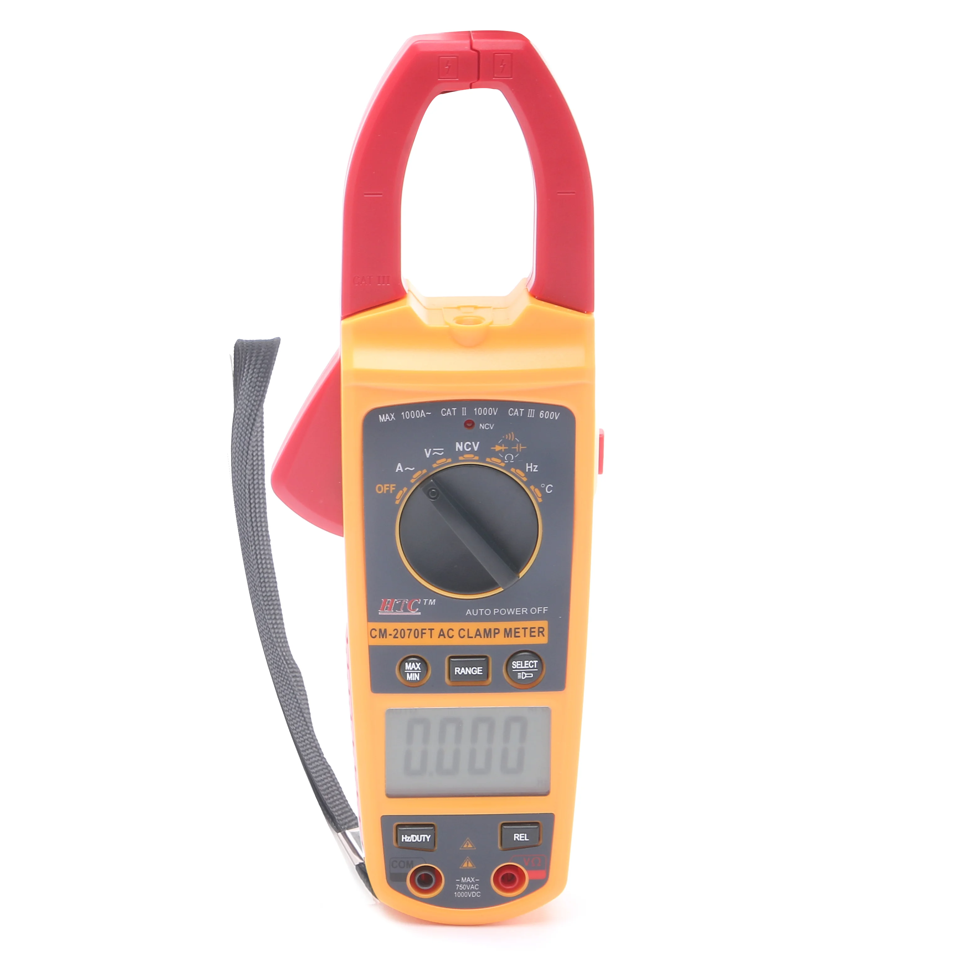 HTC Instruments CM-2070FT Digital Clamp Meter with Temperature & Frequency 750 V AC, 1000 V DC, 1000 A AC
