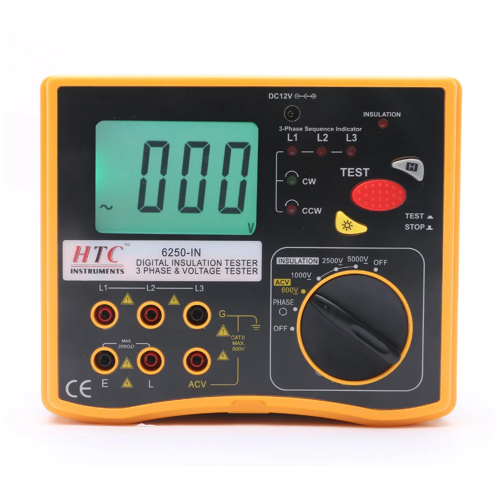 HTC Instruments 6250IN Digital Insulation Tester 5kV-200GÎ©, 600 V AC