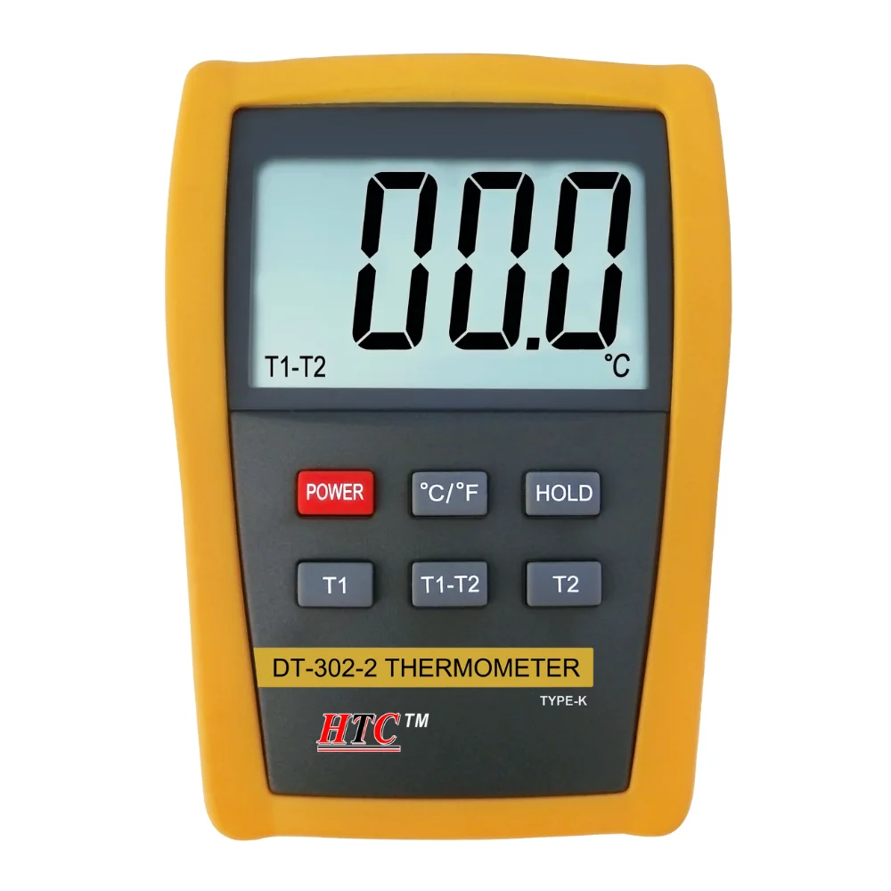 HTC Instruments DT-302-2 Digital Thermometer (Dual Input), 1300ËšC