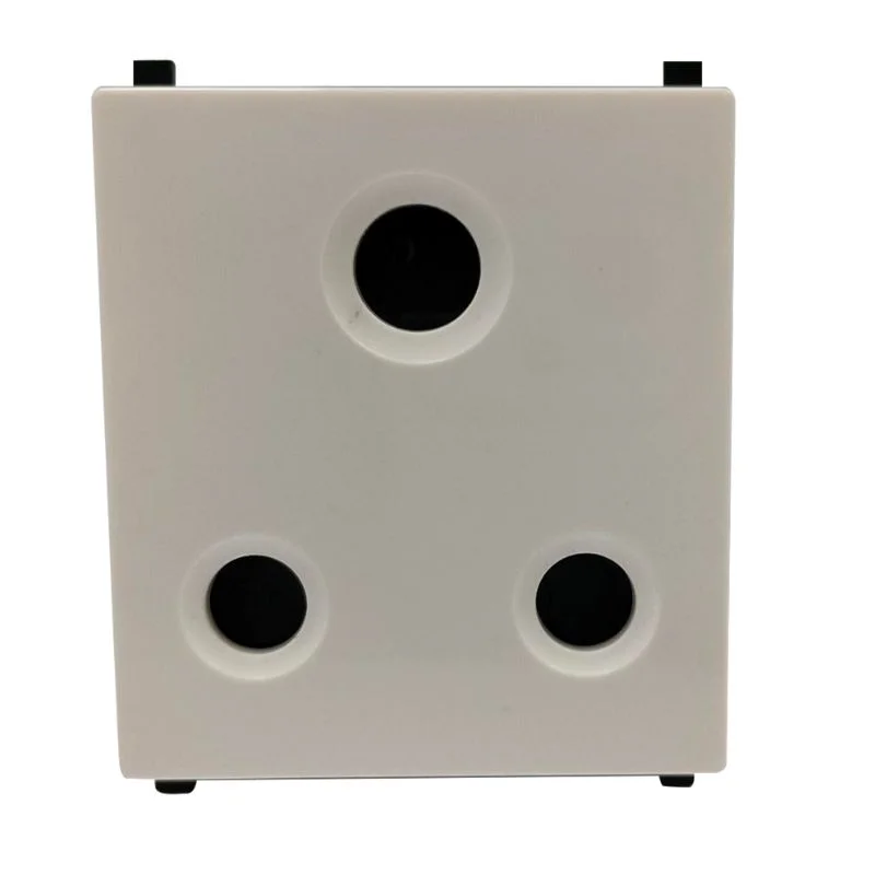 ZENcelo White 3 Pin Socket 20 A 2 Module With Safety Shutter IN84220