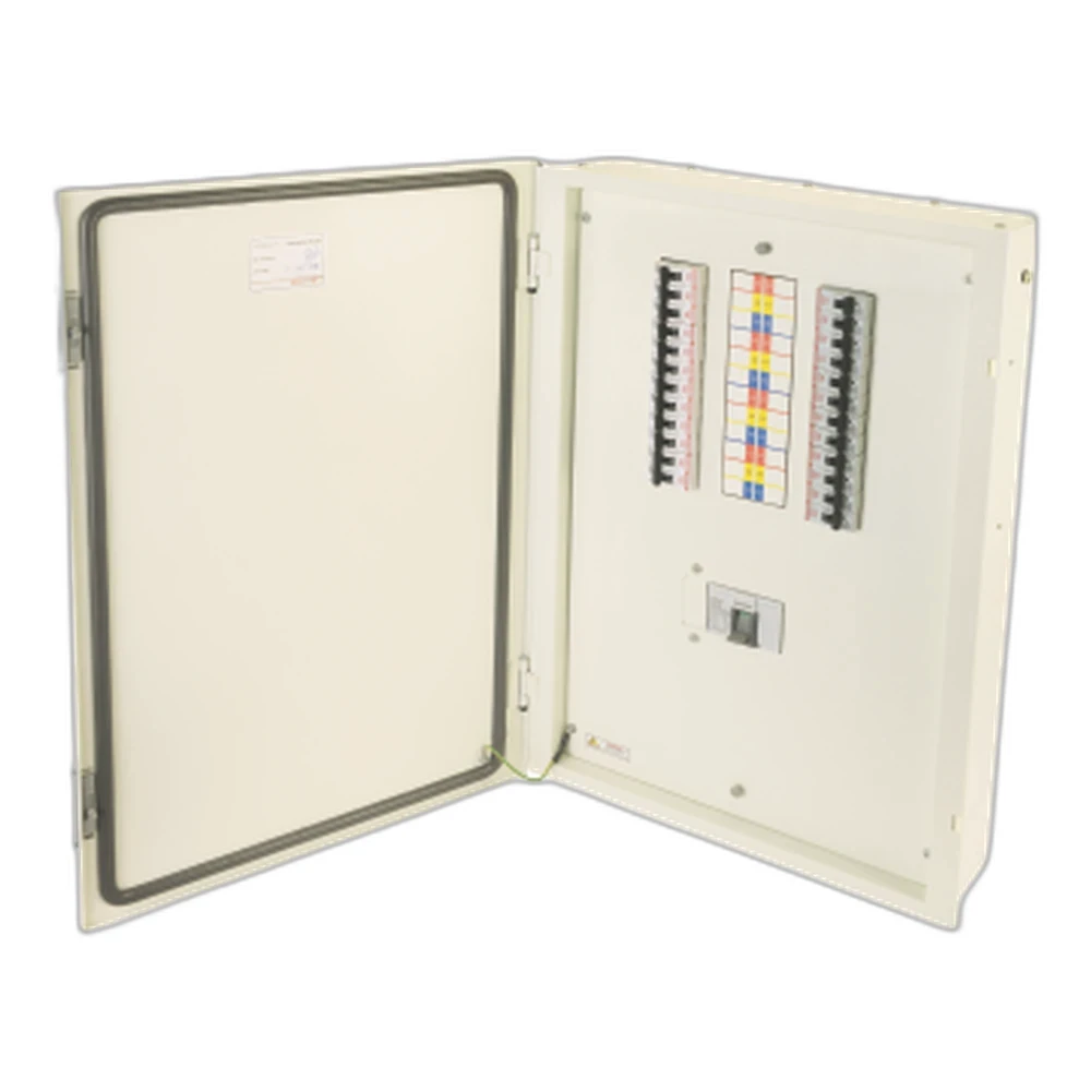 Indoasian Optipro Distribution Board 8 Way IC 125 A MCCB + 24 OG Module Vertical TPN Double Door IP 43 811890