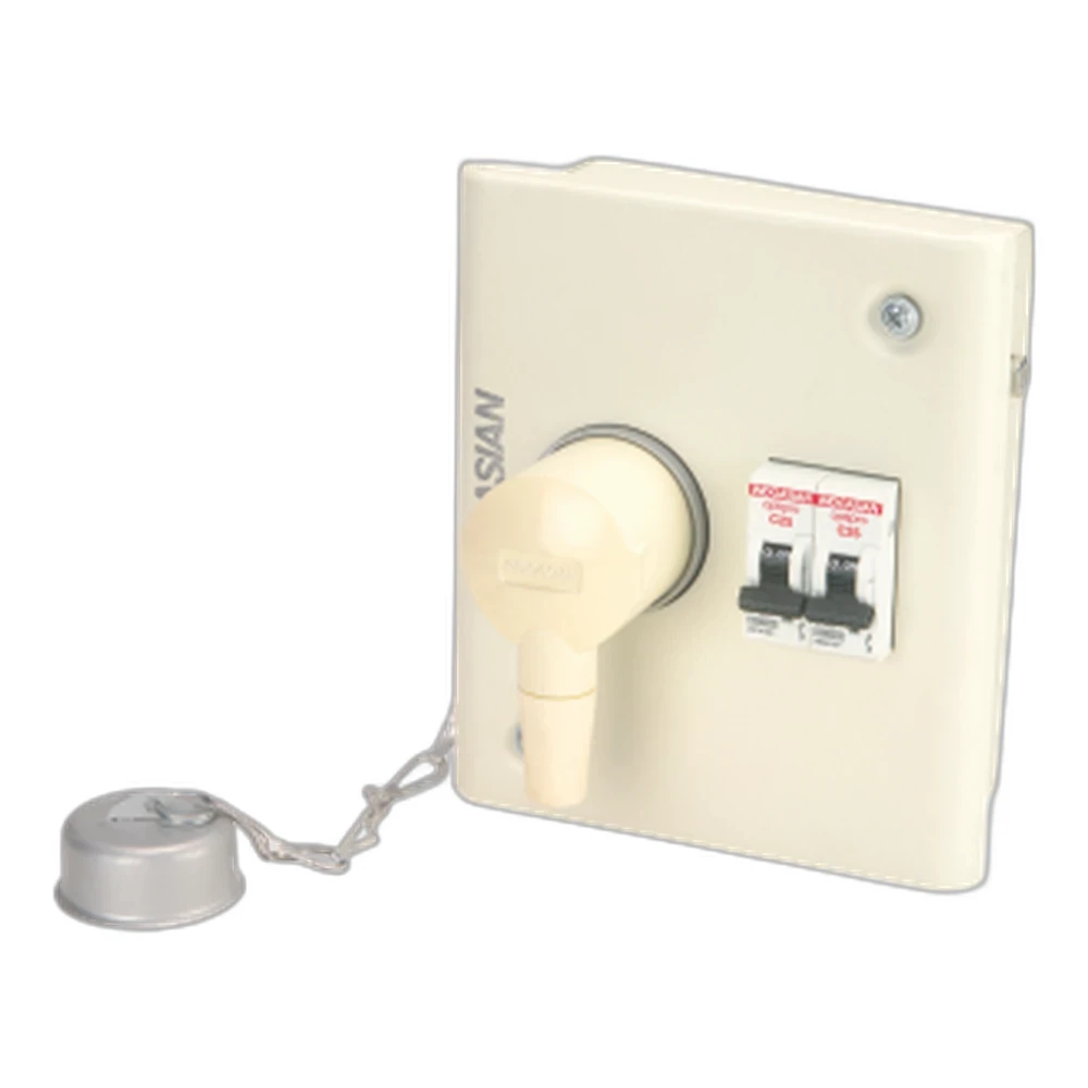 Indoasian Optipro Plug & Socket Combo Box 20 A 2 Pole+E 2 Module IP 30 Protection Metal Clad P&S 811956