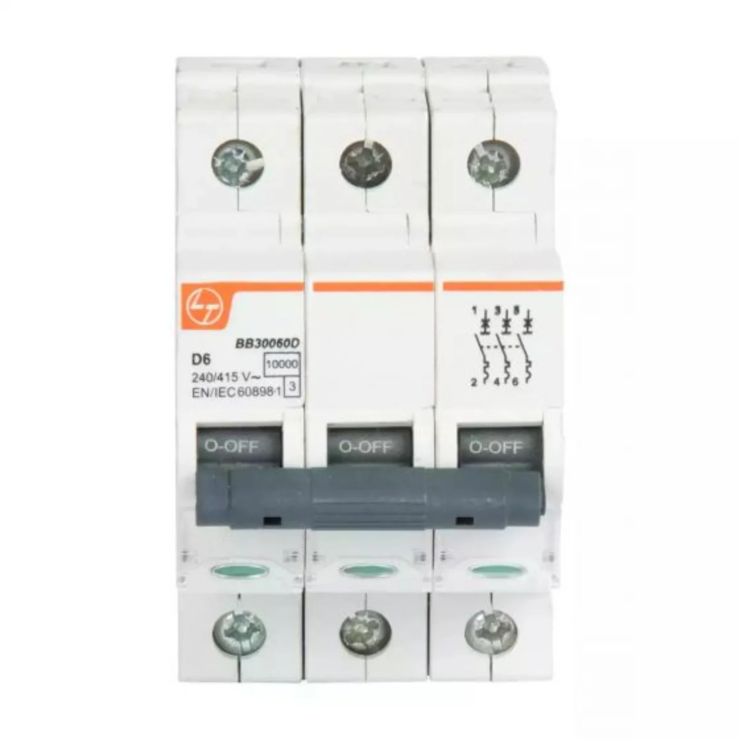L&T Exora MCB 32 A 3 Pole 10 kA D-Curve MCB BB30320D