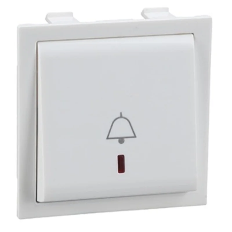 Legrand Britzy White Bell Push Switch 6 A 2 Module With Indicator 6734 06