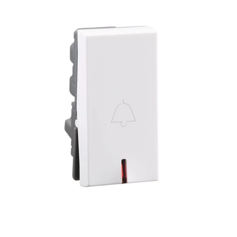 Legrand Lyncus White SP Bell Push Switch 6 A 1 Module With Indicator 6772 21