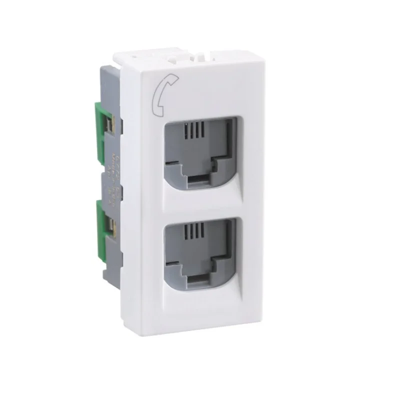 Legrand Lyncus White Telephone Socket RJ 11 1 Module Double Jack 6772 63