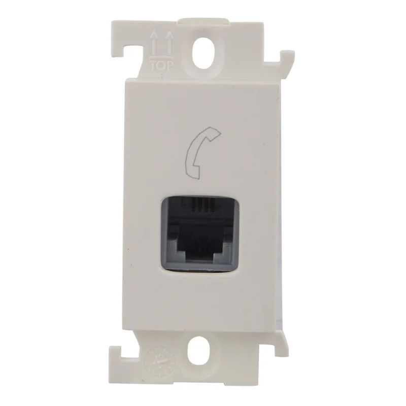 Legrand Mylinc White Telephone Outlet RJ 11 1 Module Single Jack With Safety Shutter 6755 41