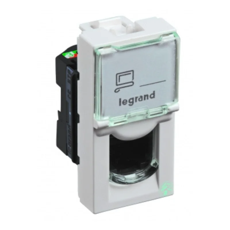 Legrand Myrius White Computer Outlet RJ 45 (Cat 6) 1 Module Single Jack 6730 55