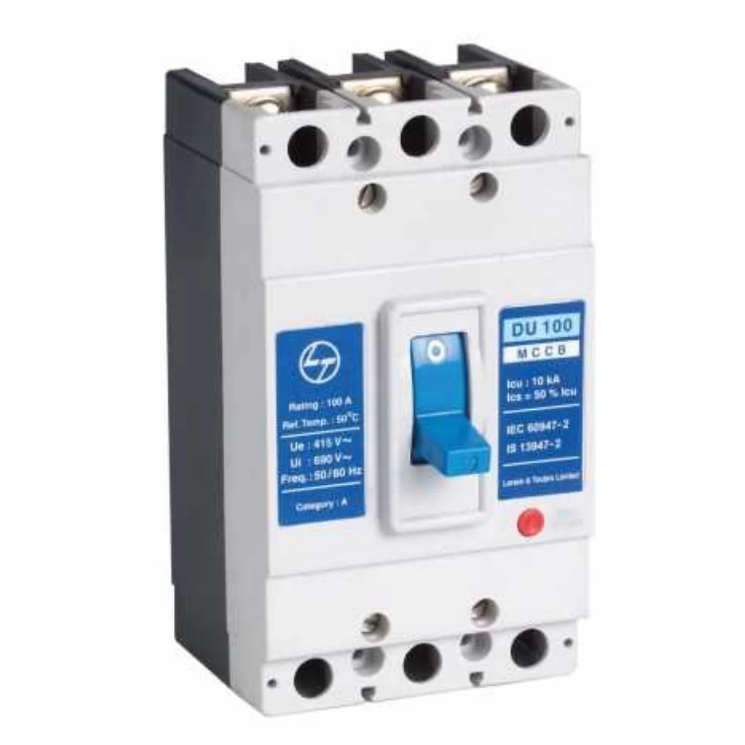 L&T Switchgear DU100H  80-100 Amp 3 Pole 30 kA Adjustable O/L & Fixed S/C Settings Thermal Magnetic Trip Unit MCCB CM97894OOK2