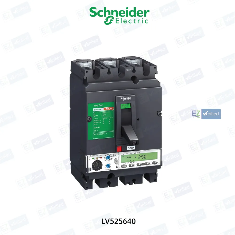 Schneider Electric EasyPact CVS LV525640 MCCB 250 Amp 3 Pole 50 kA Electronic / Microprocessor
